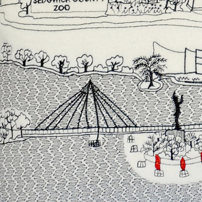 14" X 35" Cream Hometown Pride Wool Lumbar Throw Pillow