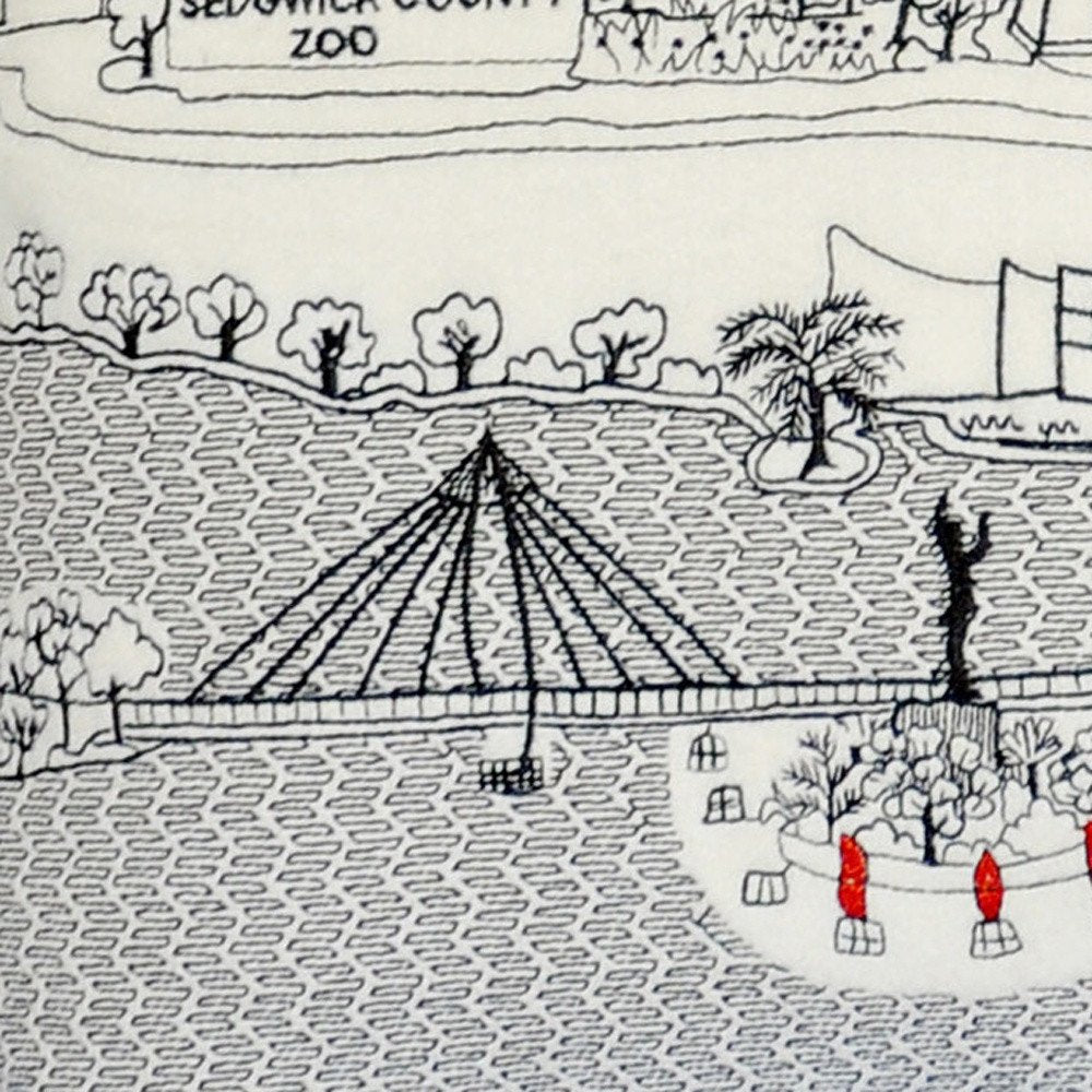 14" X 35" Cream Hometown Pride Wool Lumbar Throw Pillow