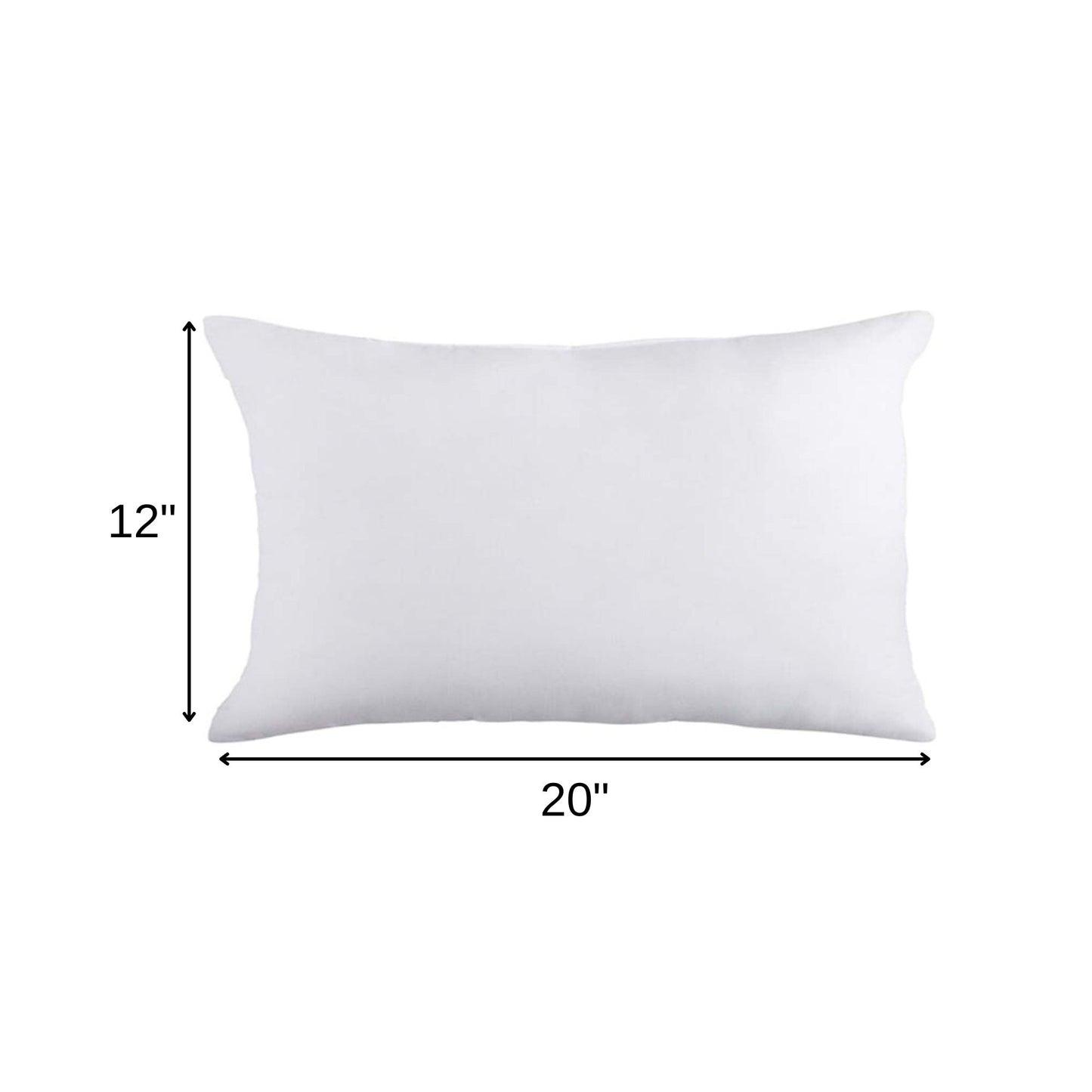 20" X 12" White Blown Seam 100% Cotton Lumbar Pillow Insert