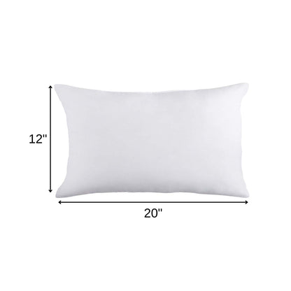 20" X 12" White Blown Seam 100% Cotton Lumbar Pillow Insert