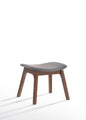 22" Gray And Brown Upholstered Lounge Chair With Ottoman