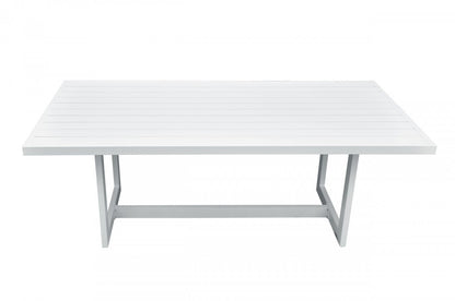 83" White Aluminum Outdoor Dining Table