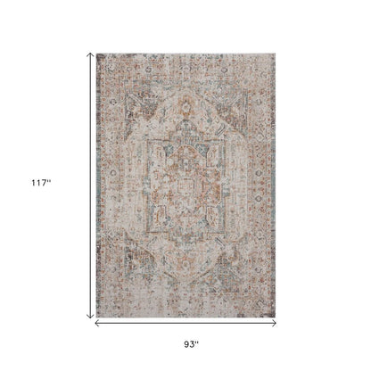 8' X 10' Beige Indoor Outdoor Area Rug
