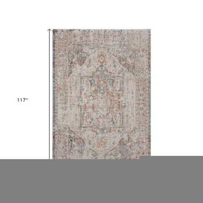 8' X 10' Beige Indoor Outdoor Area Rug