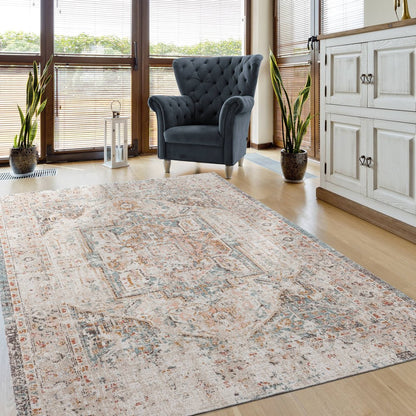 8' X 10' Beige Indoor Outdoor Area Rug
