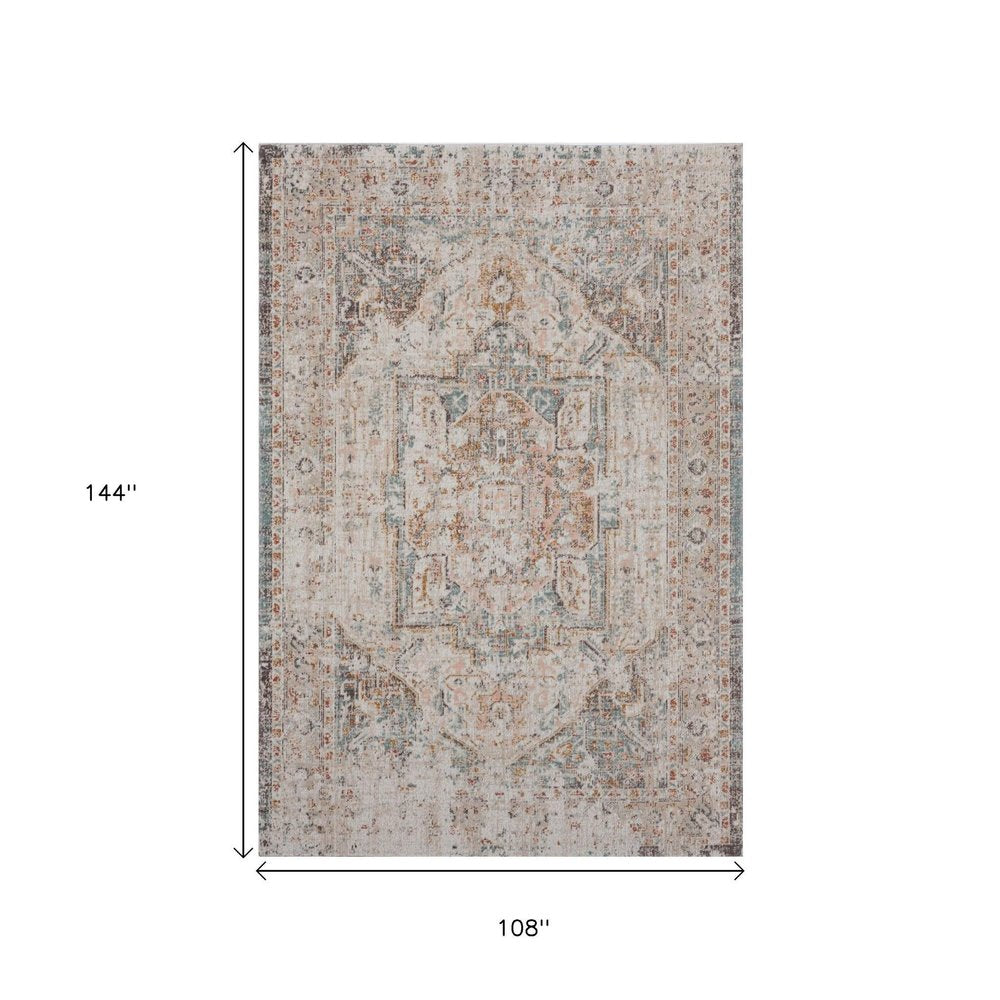 9' X 12' Beige Indoor Outdoor Area Rug