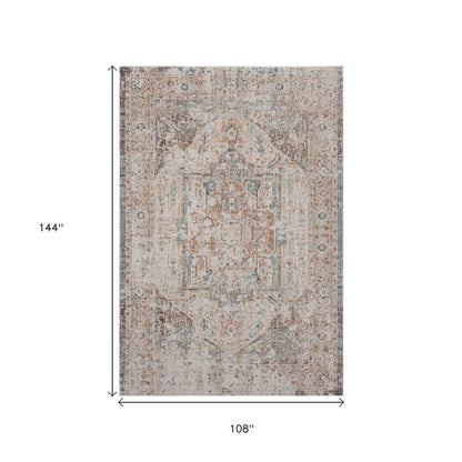 9' X 12' Beige Indoor Outdoor Area Rug