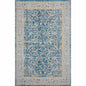 5' X 8' Blue Floral Stain Resistant Indoor Outdoor Area Rug