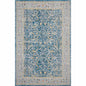 5' X 8' Blue Floral Stain Resistant Indoor Outdoor Area Rug