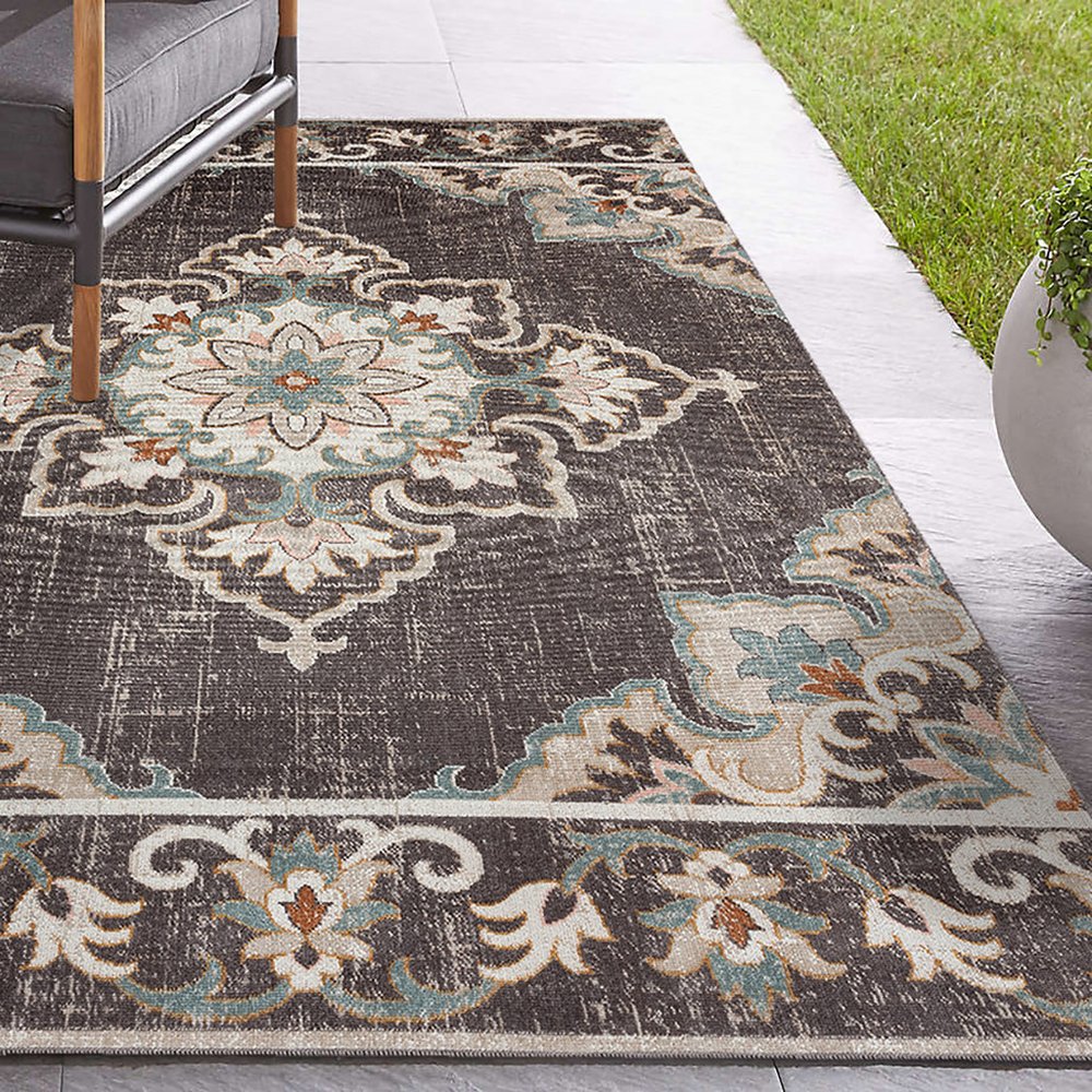 8' X 10' Brown Indoor Outdoor Area Rug