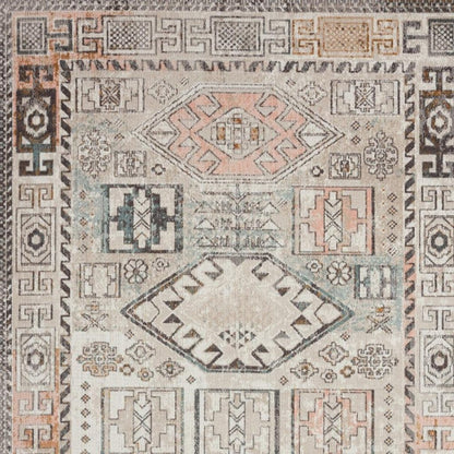 5' X 8' Cream Indoor Outdoor Area Rug