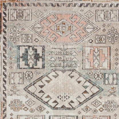 5' X 8' Cream Indoor Outdoor Area Rug