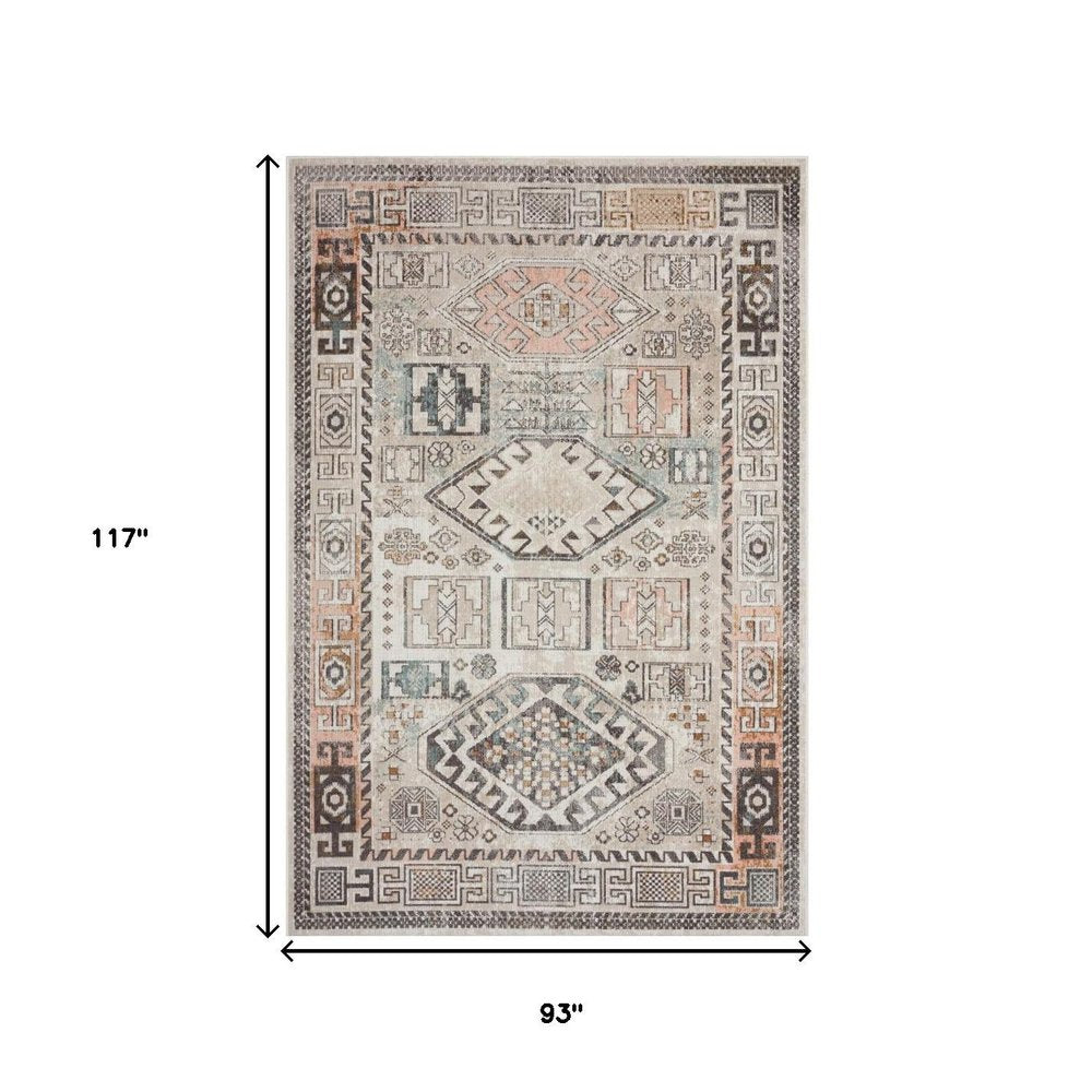 8' X 10' Cream Indoor Outdoor Area Rug