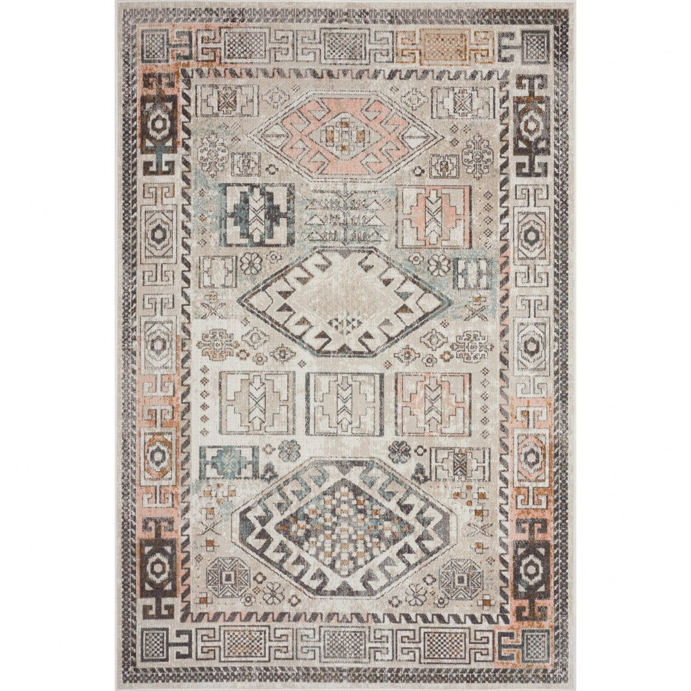 8' X 10' Cream Indoor Outdoor Area Rug