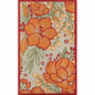 5' X 8' Orange And Ivory Handmade Indoor Outdoor Area Rug
