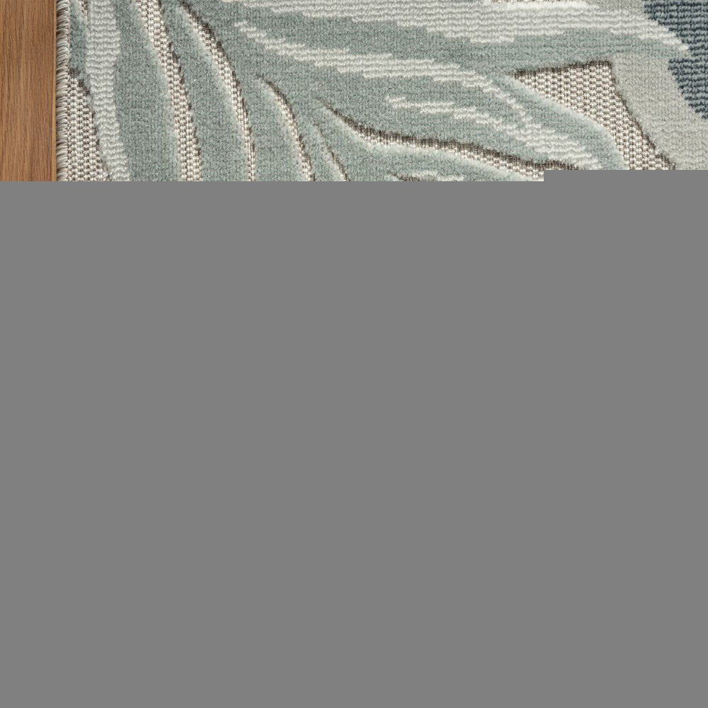 8' X 10' Blue And Gray Indoor Outdoor Area Rug