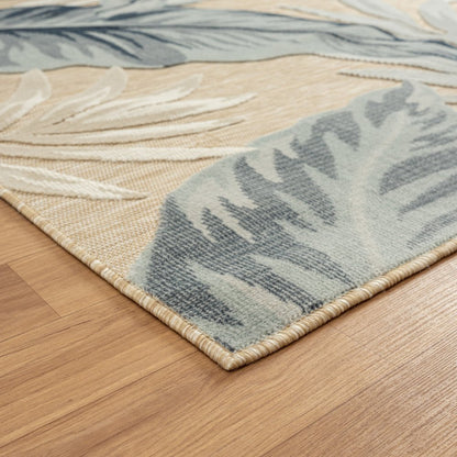 8' X 10' Blue And Beige Indoor Outdoor Area Rug