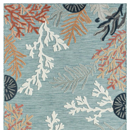 8' X 10' Blue And White Indoor Outdoor Area Rug