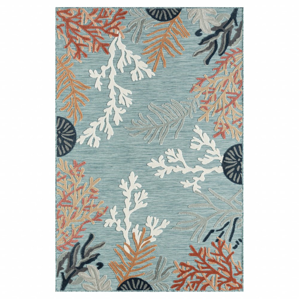 8' X 10' Blue And White Indoor Outdoor Area Rug