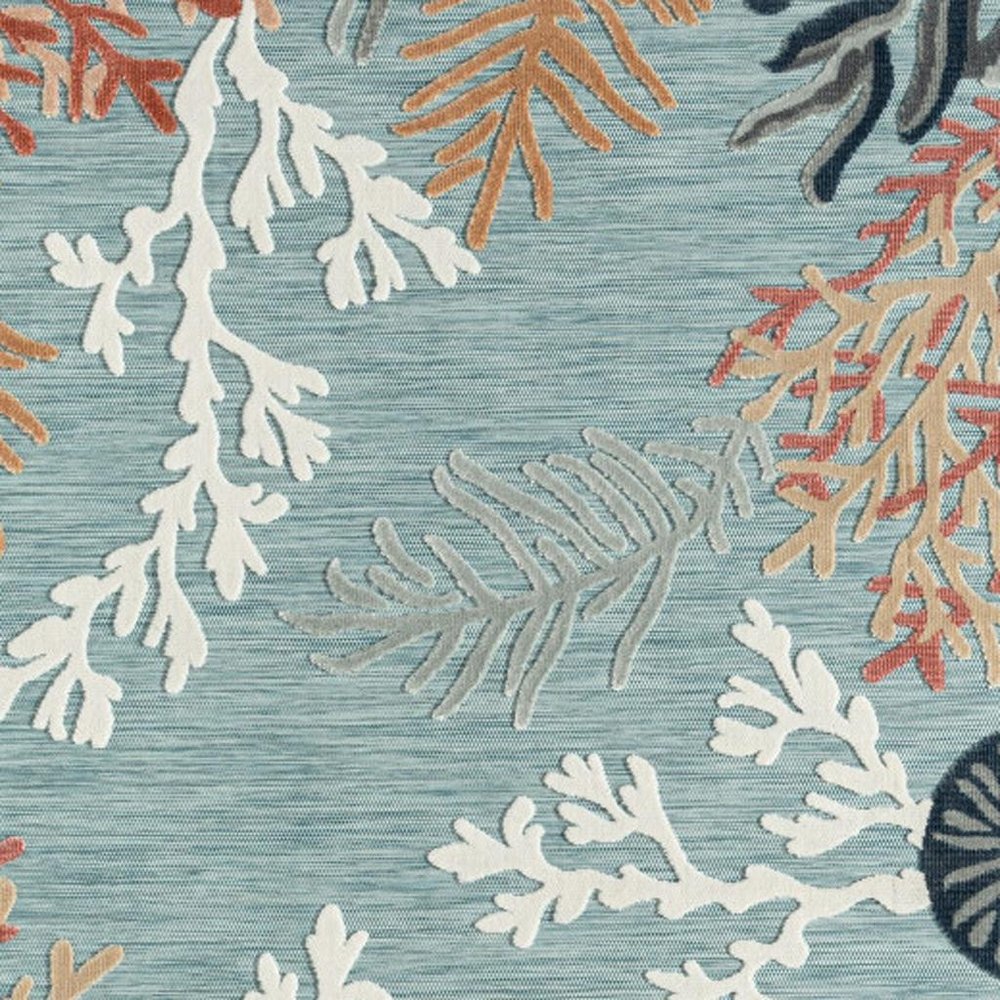 8' X 10' Blue And White Indoor Outdoor Area Rug