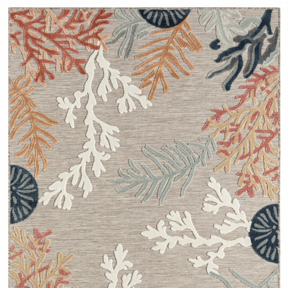 8' X 10' Blue And Gray Indoor Outdoor Area Rug