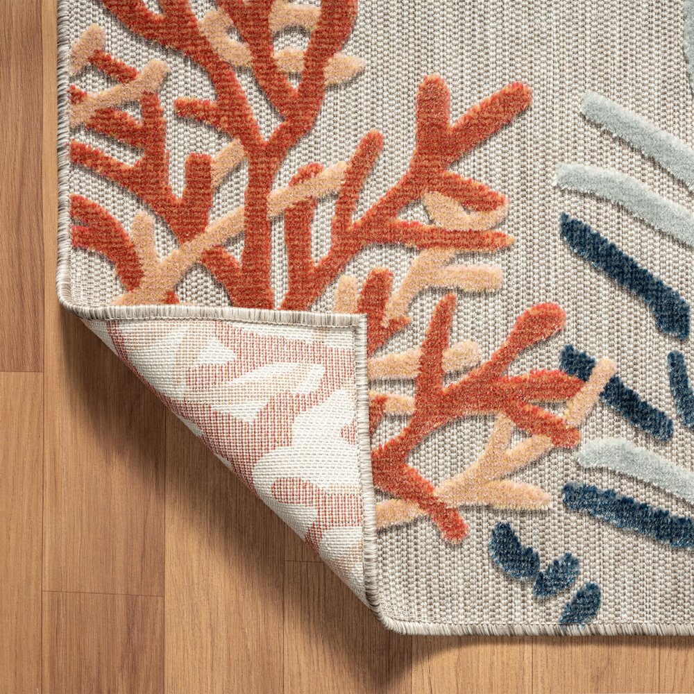 8' X 10' Blue And Gray Indoor Outdoor Area Rug