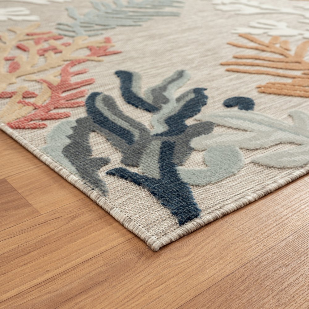 8' X 10' Blue And Gray Indoor Outdoor Area Rug