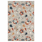5' X 7' Blue And Gray Floral Stain Resistant Indoor Outdoor Area Rug