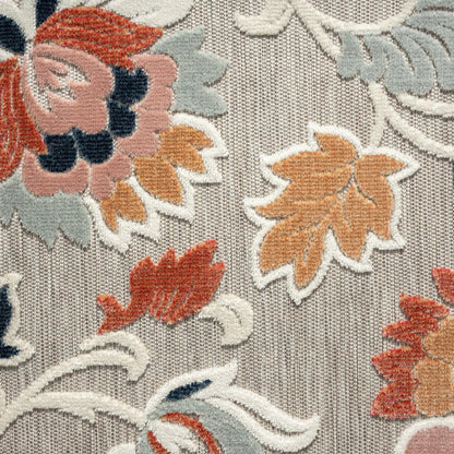 8' X 10' Blue And Gray Indoor Outdoor Area Rug