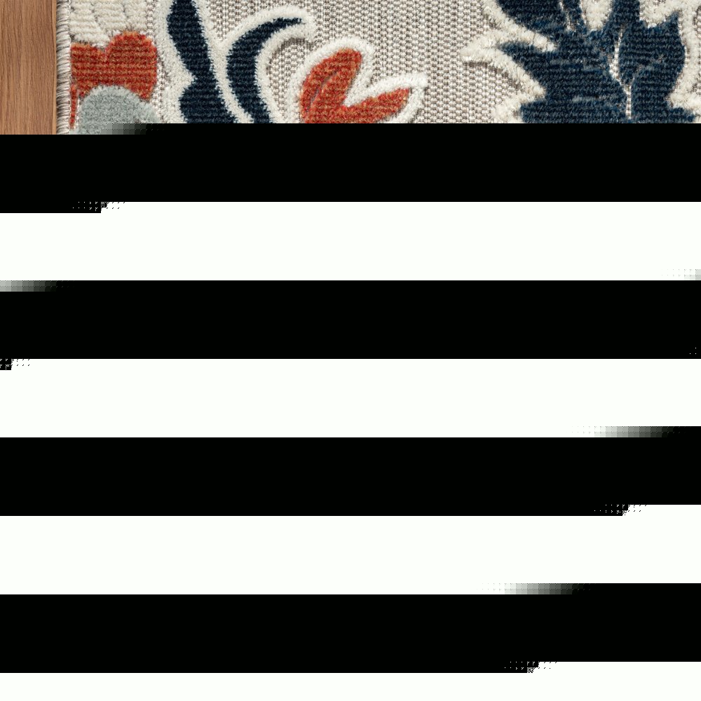 8' X 10' Blue And Gray Indoor Outdoor Area Rug