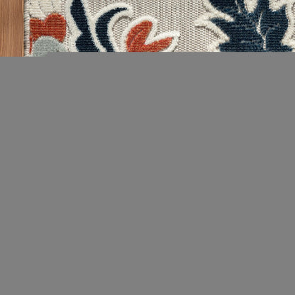 8' X 10' Blue And Gray Indoor Outdoor Area Rug