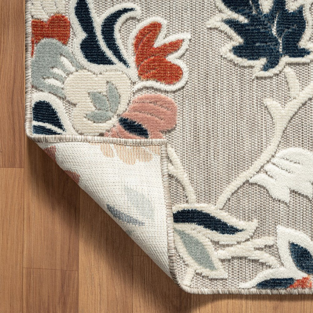 8' X 10' Blue And Gray Indoor Outdoor Area Rug