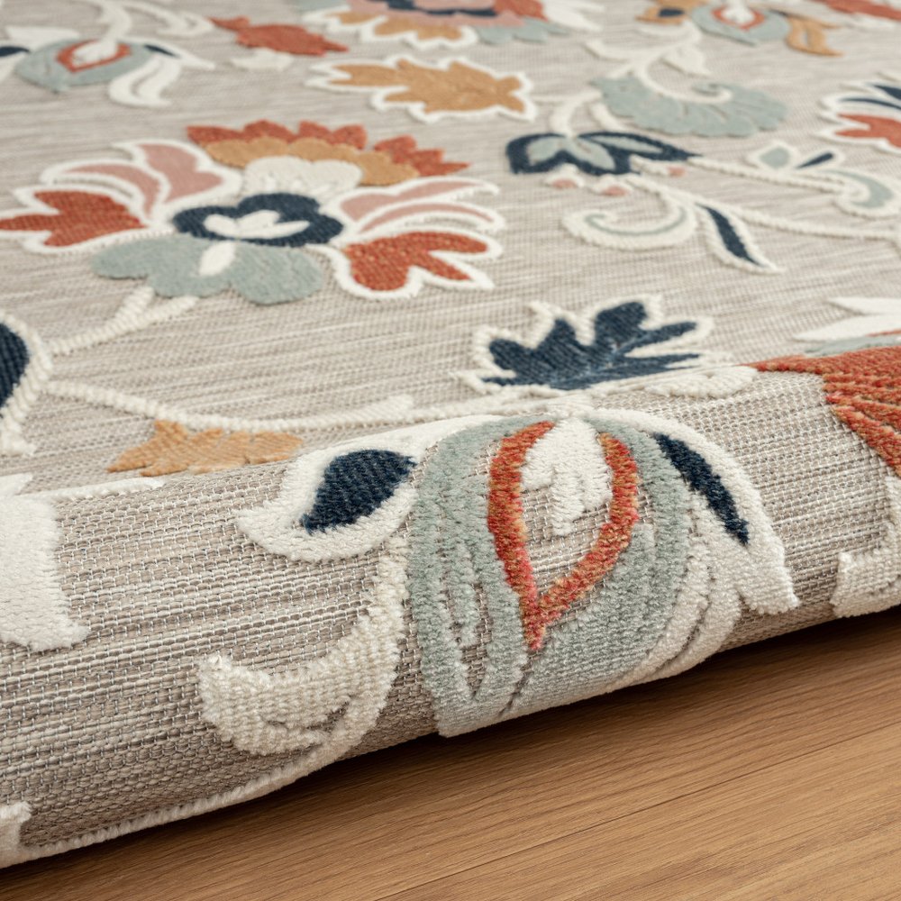 8' X 10' Blue And Gray Indoor Outdoor Area Rug