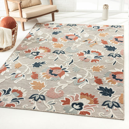 8' X 10' Blue And Gray Indoor Outdoor Area Rug