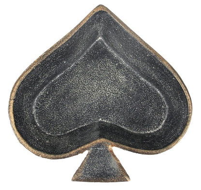 6" Black Ace Of Spades Cast Iron Handmade Vanity Tray