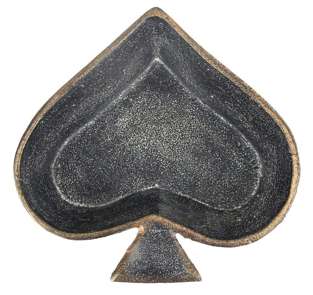 6" Black Ace Of Spades Cast Iron Handmade Vanity Tray