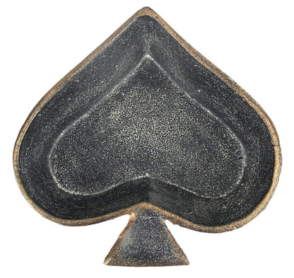 6" Black Ace Of Spades Cast Iron Handmade Vanity Tray
