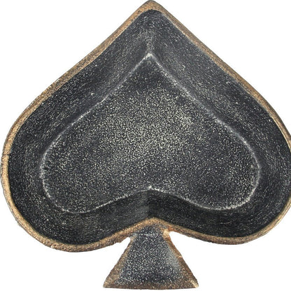 6" Black Ace Of Spades Cast Iron Handmade Vanity Tray