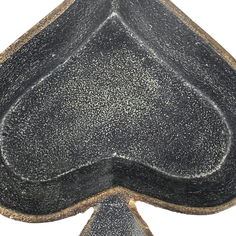 6" Black Ace Of Spades Cast Iron Handmade Vanity Tray