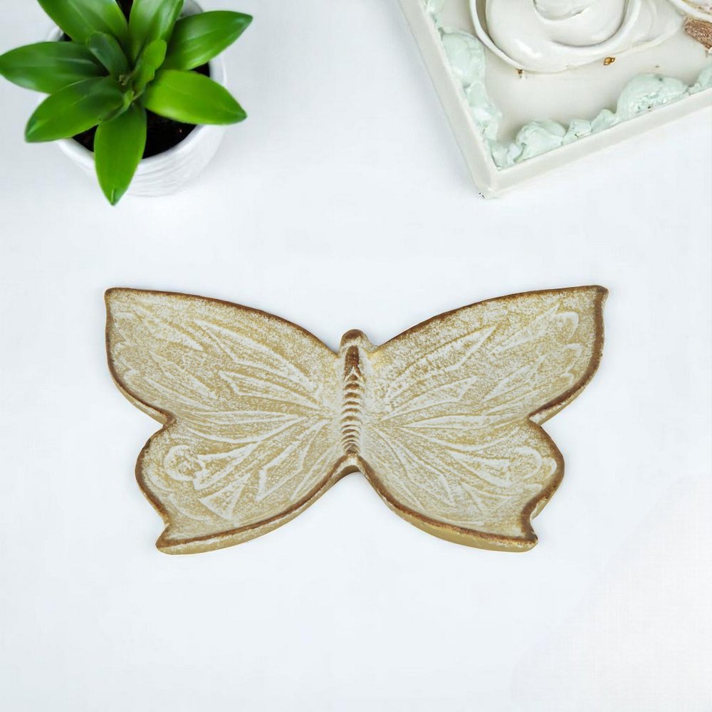 9" Gold Novelty Metal Handmade Tray