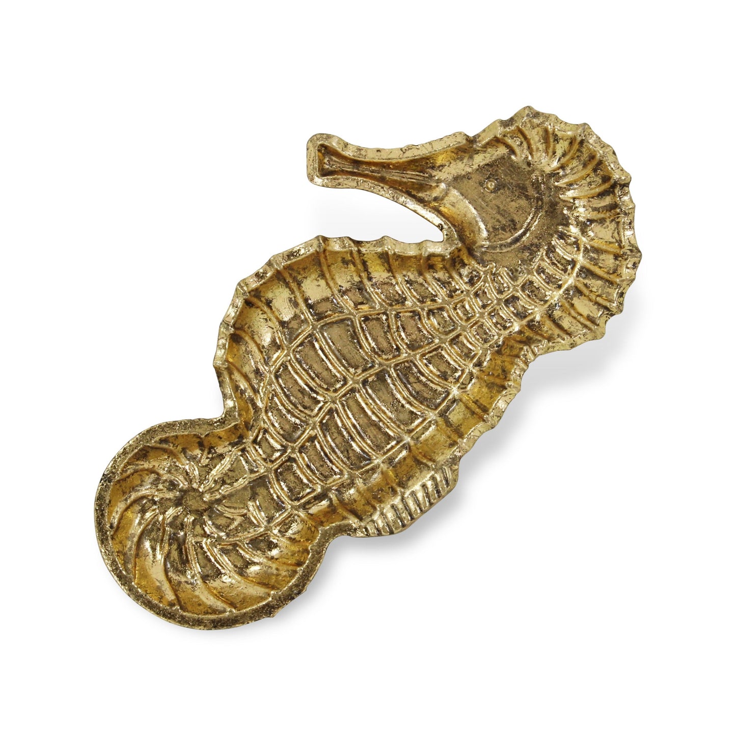 10" Gold Sea Horse Cast Iron Vanity Tray