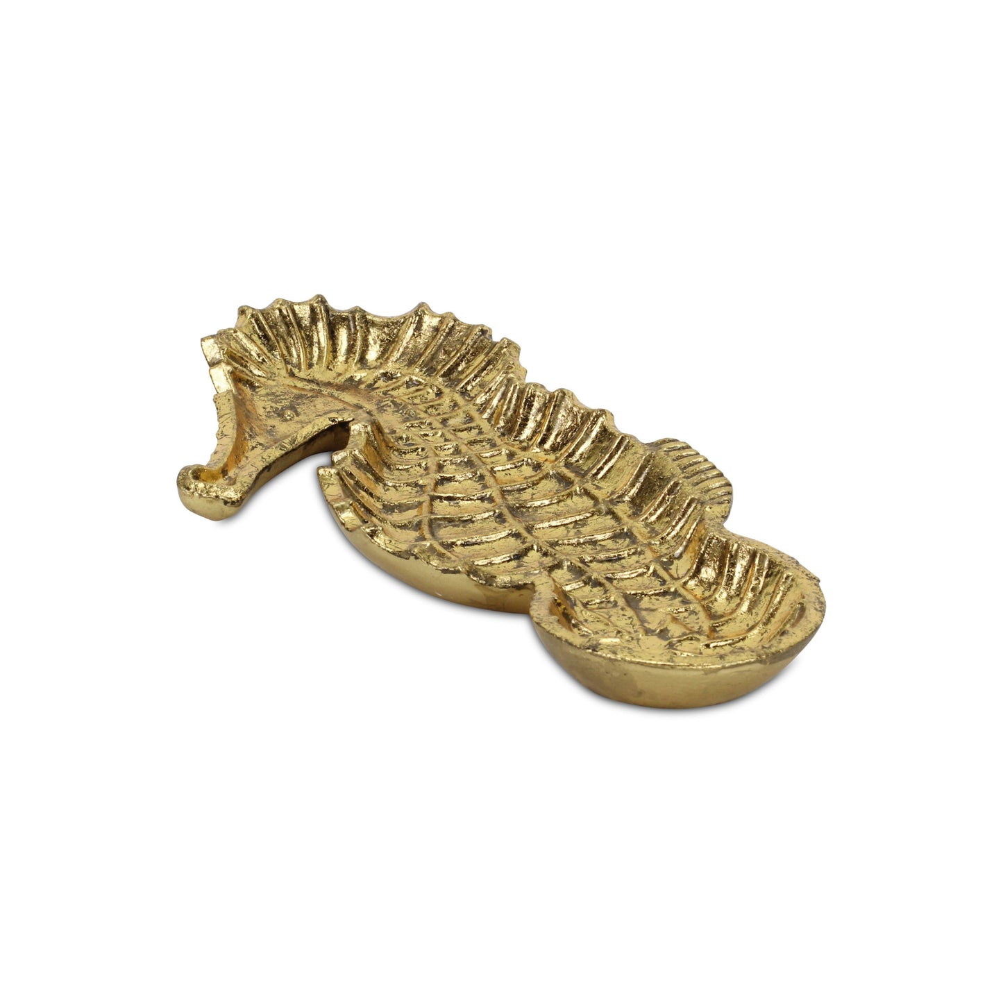 10" Gold Sea Horse Cast Iron Vanity Tray