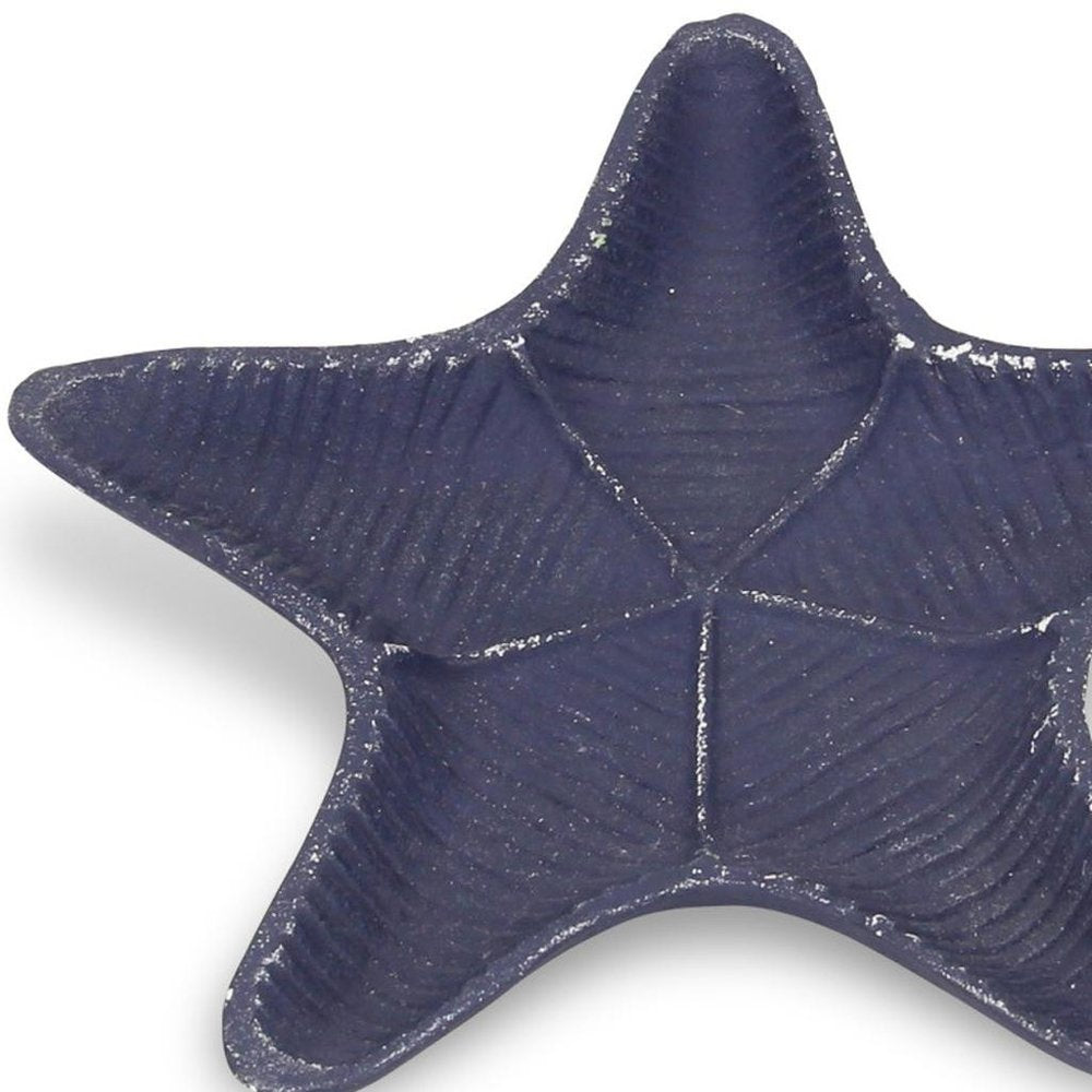 8" Blue Starfish Cast Iron Vanity Tray