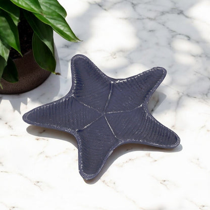 8" Blue Starfish Cast Iron Vanity Tray