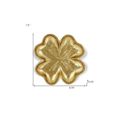 7" Gold Shamrock Metal Handmade Vanity Tray