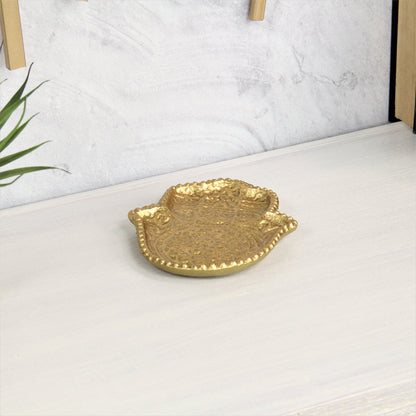 5" Gold Novelty Metal Handmade Tray