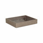 10" Gray Mirrored Glass And Wood Faux Shagreen Vanity Tray