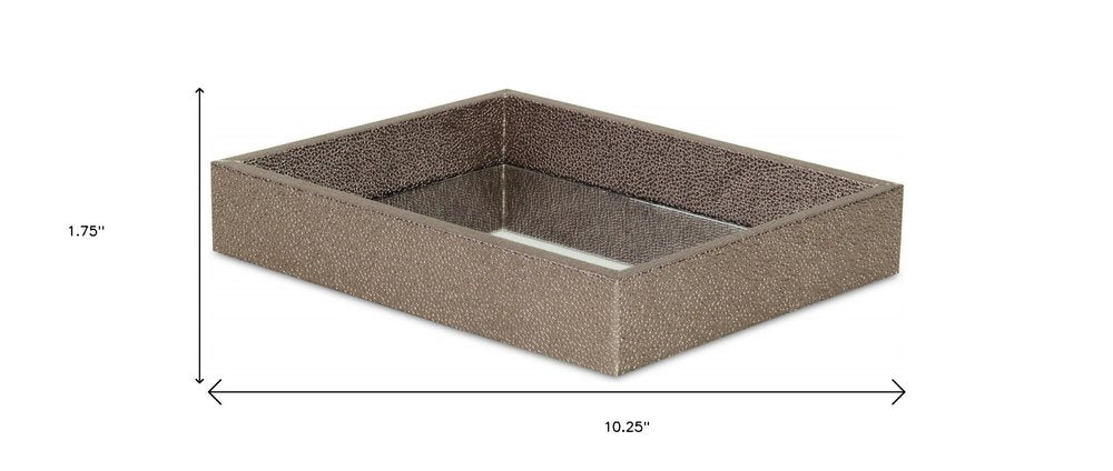 10" Gray Rectangular Wood Handmade Tray