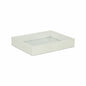 10" White Silver Rectangular Wood Handmade Tray