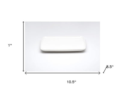 White Six Piece Rectangle Porcelain Service For Six Dinner Plate Set